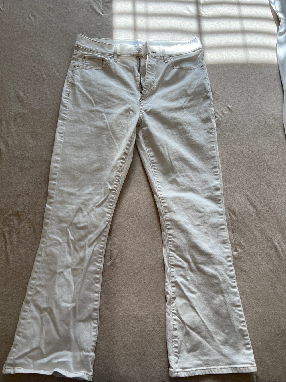 LOFT Off-White Straight Leg Jeans
